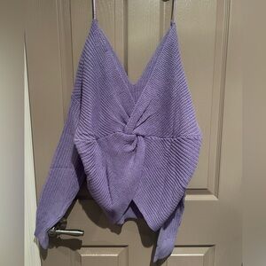 Lilac Purple Knitted Sweater with Swirled Back